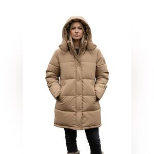 VINTAGE 80’s Swan Duck Down Longline Puffer Parka Coat Unisex XL